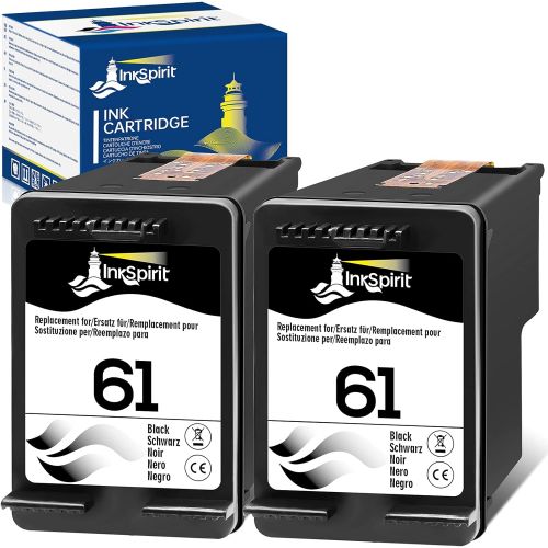  InkSpirit 61 Black,Remanufactured Ink Cartridge Replacement for HP61 Black for OfficeJet 4630 4635 2620 Envy 4500 5530 4502 4501 5534 5535 DeskJet 2540 3050 2050 1000 1010 1510 3510 1512 Pri