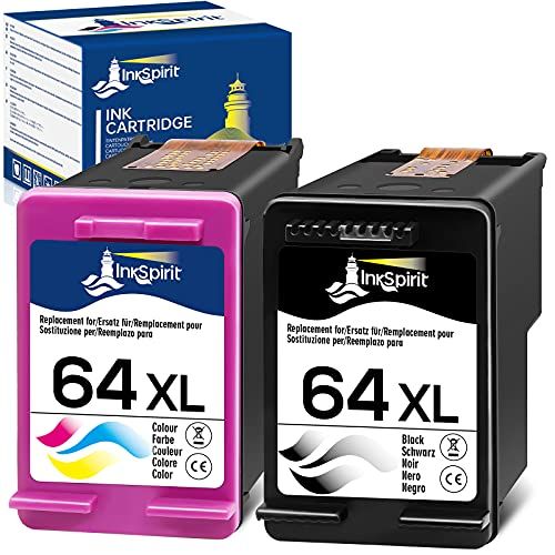  InkSpirit Remanufactured 64 Ink Cartridge Black Color Combo Pack, Replacement for HP 64XL for Envy Photo 7800 7858 7155 7855 6255 7100 6252 7158 7164 6222 7120 7130 Tango X Smart H