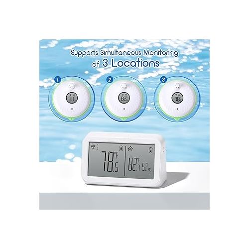  INKBIRD Pool Thermometer Wireless IBS-P02R Set with Indoor Monitor Digital Pool Thermometer Floating Easy Read Large IPX7 Waterproof for Swimming Pools, Hot Tubs, Small Ponds, Aquariums, Bath.