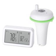 INKBIRD IBS-P02R Floating Wireless Thermometer Set with Indoor Temperature Humidity Monitor, IPX7 Waterproof, for Swimming Pools, Hot Tubs, Small Ponds, Aquariums