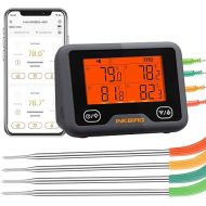 Bluetooth and WiFi Meat Thermometer IBBQ-4BW, Smart Wireless Grill Thermometer, 4 Color Probes | Mobile Notification, High/Low Timer, Rechargeable Digital Bluetooth Thermometer for Smoker Oven Kitchen