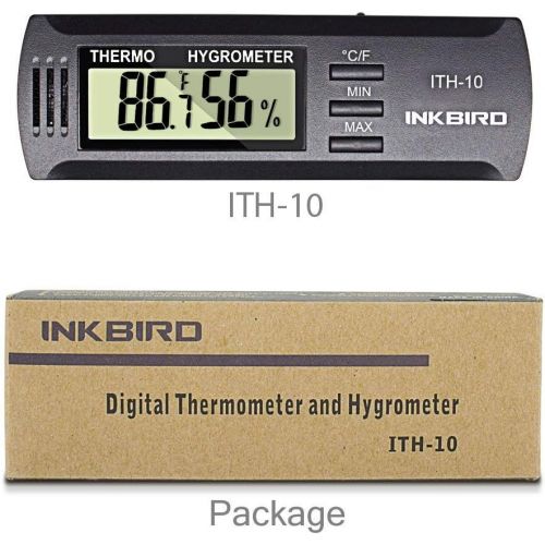  Inkbird ITH-10 Digitale Klimaanlage Thermo-Hygrometer Thermometer Temperatur Humidity Recorder fuer Zigarren Schrank Humidor mit LCD Display Celsius und Fahrenheit