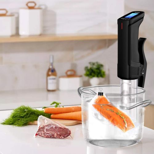  Inkbird Wlan Sous Vide Garer ISV-100W, Sous Vide Stick Eintauchthermostat mit Wi-Fi-Steuerung, Praziser Temperatureinstellung (25 ° C bis 99 ° C) und Timer fuer perfektes Garen