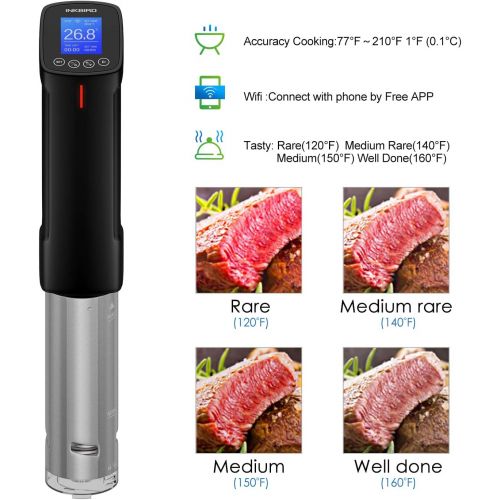  [아마존베스트]Inkbird WiFi Sous Vide Cooker Culinary Cooker, 1000 Watts, Recipe, Precise Temperature and Timer, Programmable Interface, Stainless Steel Thermal Immersion Circulator for Kitchen