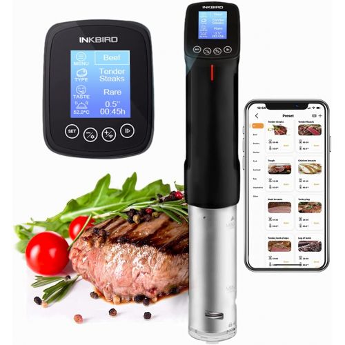  [아마존베스트]Inkbird WiFi Sous Vide Cooker Culinary Cooker, 1000 Watts, Recipe, Precise Temperature and Timer, Programmable Interface, Stainless Steel Thermal Immersion Circulator for Kitchen