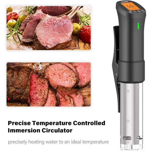  [아마존베스트]Inkbird Culinary Sous Vide, ISV-200W Wi-Fi Precision Cooker, 1000W Immersion Circulator with Stainless Steel Components, Digital Interface, Temperature and Timer for Kitchen