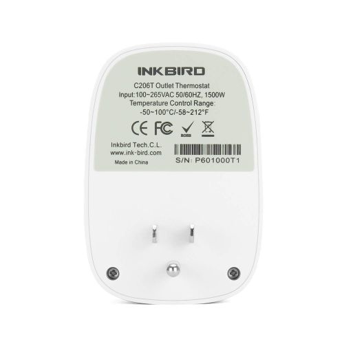  [아마존베스트]Inkbird C206T 1500W Heat Mat Temperature Controller Day and Night Thermostat 6.56 Feet NTC Sensor F and C Degree -58 to 212F