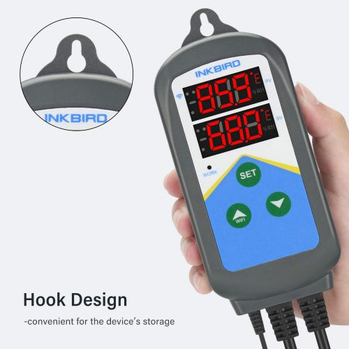  [아마존베스트]Inkbird Smart Temperature Controller ITC-306T WiFi Heat Lamp Thermostat Reptile Temperature Controlled Outlet for Heat Mat Fermentation,1200W,10A