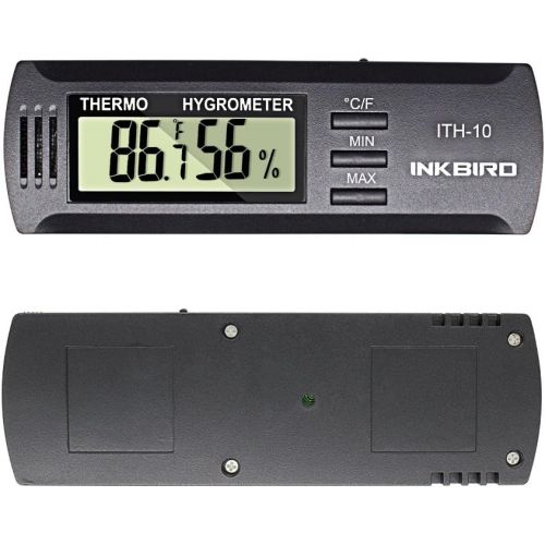  Inkbird Hygrometer Thermometer Dc 3V Input Digital Temperature Humidity Meter Gauge °F °C Monitor Indoor ITH10 Cigar Humidor Reptile Terrarium Incubator Greenhouse Basement Guitar