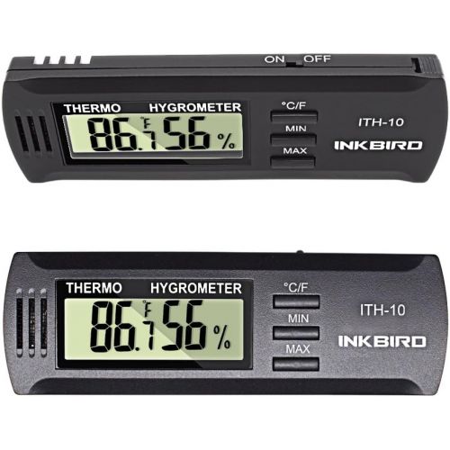  Inkbird Hygrometer Thermometer Dc 3V Input Digital Temperature Humidity Meter Gauge °F °C Monitor Indoor ITH10 Cigar Humidor Reptile Terrarium Incubator Greenhouse Basement Guitar