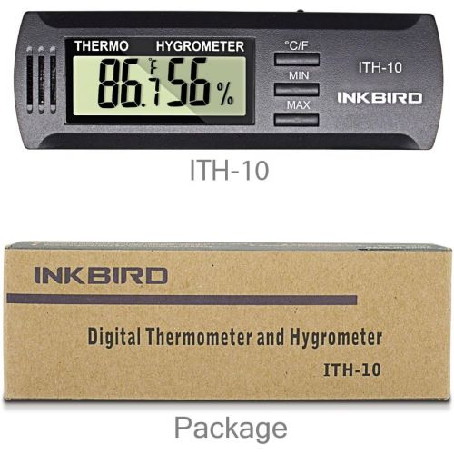  Inkbird Hygrometer Thermometer Dc 3V Input Digital Temperature Humidity Meter Gauge °F °C Monitor Indoor ITH10 Cigar Humidor Reptile Terrarium Incubator Greenhouse Basement Guitar