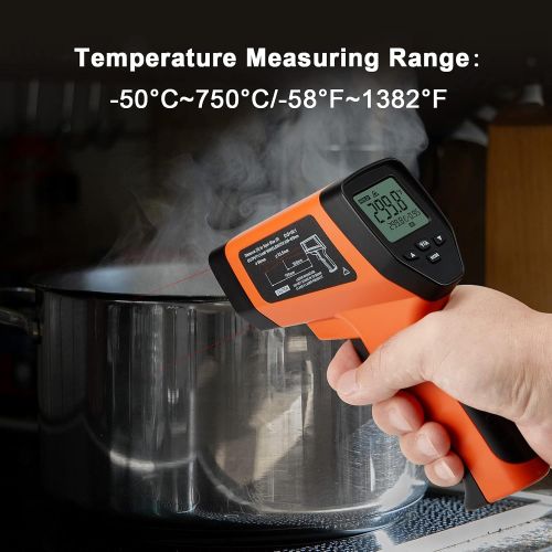  Inkbird Infrared Thermometer for Cooking (Not for Human), -58℉~1382℉, DS Ratio 16:1 Dual Laser Temperature Gun for Pizza Oven, Home Repairs with Carrying Waist Bag, LCD Backlit Adj