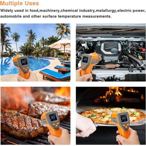  Inkbird Infrared Thermometer for Cooking Temperature Gun, Laser Thermometer Gun Digital for Pizza Oven and Reptiles, -58℉~1022℉ (INK-IFT01)