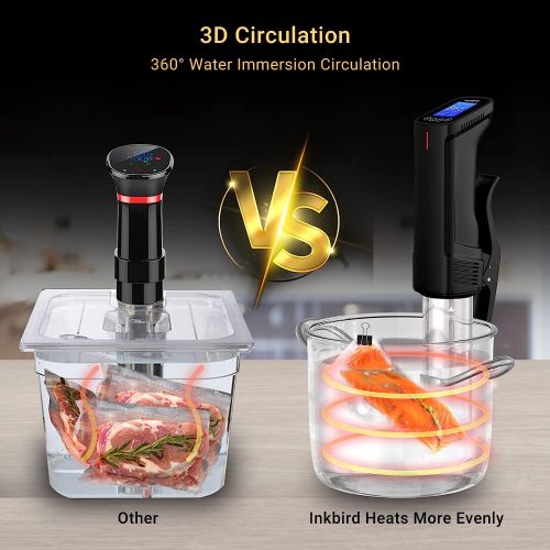  [아마존베스트]Inkbird WIFI Sous Vide Cookers, 1000 Watts Stainless Steel Precise cooker, Thermal Immersion Circulator with Recipe, Digital Interface, Temperature and Timer for Kitchen, ISV-100W