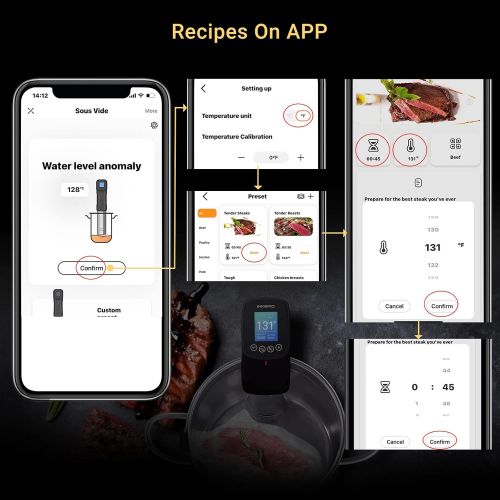  [아마존베스트]Inkbird WIFI Sous Vide Cookers, 1000 Watts Stainless Steel Precise cooker, Thermal Immersion Circulator with Recipe, Digital Interface, Temperature and Timer for Kitchen, ISV-100W