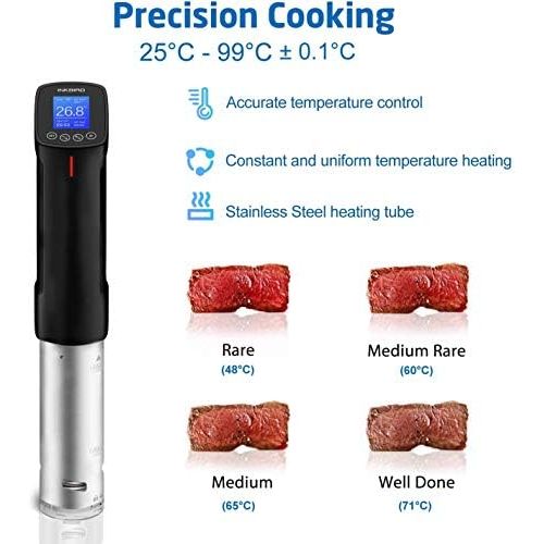  [아마존베스트]Inkbird WiFi Sous Vide Cooker ISV-100W, Sous Vide Stick Immersion Thermostat with Wi-Fi Control, Precise Temperature Setting (25°C to 99°C) and Timer for Perfect Cooking