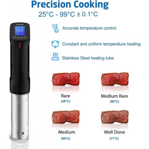  [아마존베스트]Inkbird WiFi Sous Vide Cooker ISV-100W, Sous Vide Stick Immersion Thermostat with Wi-Fi Control, Precise Temperature Setting (25°C to 99°C) and Timer for Perfect Cooking