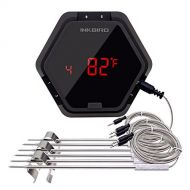 Inkbird Digital Wireless Bluetooth Cooking Meat Thermometer for BBQ Smoker Grill Oven (Thermometer w/ 6 Probes, Black)