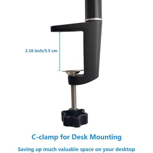  Inkeltech Desk Mounting Stand - 12.0-19.5 inch Adjustable Tabletop Aluminum Light Stand with 1/4 Screw Tip for Ring Light, Video Light, DSLR, Action Camera