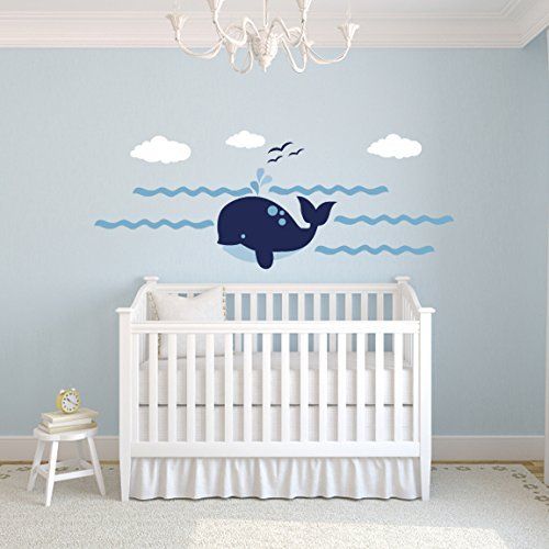 윌슨 Wilson Graphics Wall Decals Happy Whale Wall Decal Set