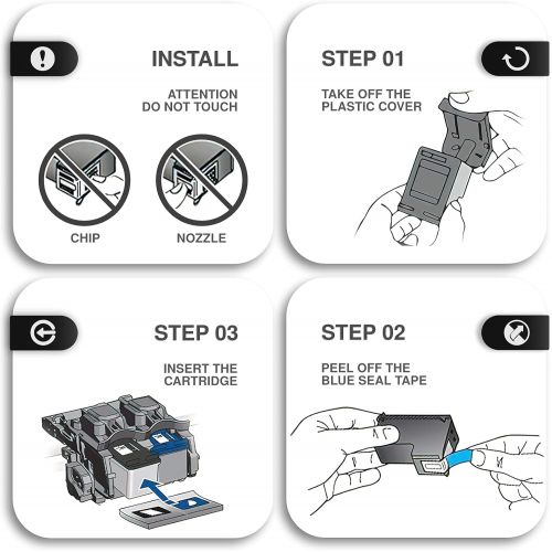  InkWorld Remanufactured 65XL Ink Cartridge Replacement for HP 65 ( Combo Pack ) for Envy 5052 5055 5012 5010 5020 5030 DeskJet 2600 2622 2652 3722 3755 3752 2635 2636 AMP 120 100 P