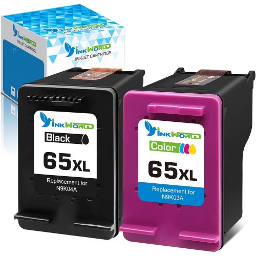  InkWorld Remanufactured 65XL Ink Cartridge Replacement for HP 65 ( Combo Pack ) for Envy 5052 5055 5012 5010 5020 5030 DeskJet 2600 2622 2652 3722 3755 3752 2635 2636 AMP 120 100 P