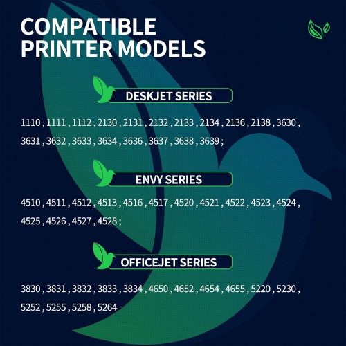  InkWorld Remanufactured 63XL Ink Cartridge Replacement for HP 63 ( 2 Blacks ) Used for Envy 3634 4520 OfficeJet 3830 5252 4650 5258 4655 4652 5255 DeskJet 3637 3636 1111 3630 1112