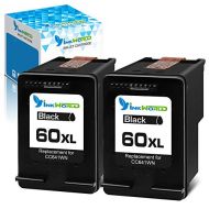 InkWorld Remanufactured 60XL Ink Cartridge Replacement for HP 60 Twin Black for PhotoSmart C4700 C4795 C4600 D110a Envy 120 100 114 DeskJet F4235 F4580 F4400 F2430 F4440 F2480 Prin