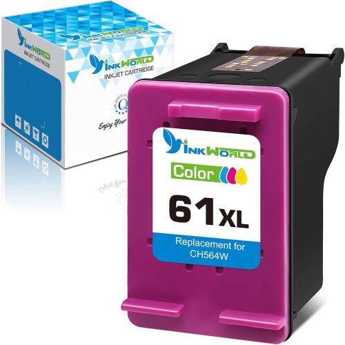  InkWorld Remanufactured Ink Cartridge Replacement for HP 61XL 61 (1 Color) for Envy 4500 4501 4502 4504 5530 DeskJet 2512 2541 1512 2542 2540 2544 3000 3052a 1055 3051a 2548 Office