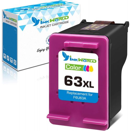  InkWorld Remanufactured 63XL Ink Cartridge Replacement for HP 63 Used for HP Envy 4520 3634 OfficeJet 3830 5252 4650 5258 4655 4652 5255 DeskJet 3636 1111 3630 1112 3637 3632 Print