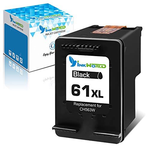  InkWorld Remanufactured Ink Cartridge Replacement for HP 61XL 61 (1 Black) for Envy 4500 4501 4502 4504 5530 DeskJet 2512 2541 1512 2542 2540 2544 3000 3052a 1055 3051a 2548 Office