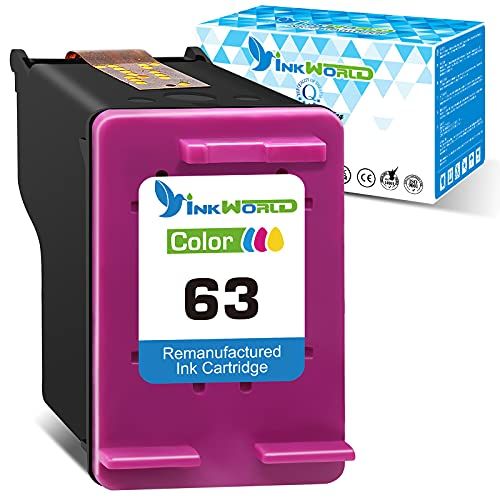  InkWorld Remanufactured Ink Cartridge Replacement for 63 (1 Tri-Color) Use for HP OfficeJet 3830 5252 4650 5258 4655 4652 Envy 4520 4512 4513 4516 DeskJet 3636 3630 1111 1112 3637