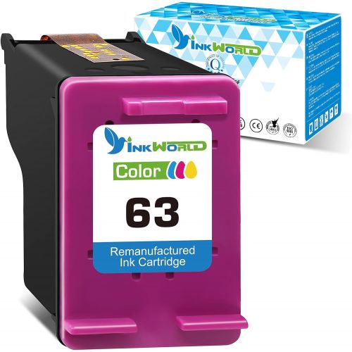  InkWorld Remanufactured Ink Cartridge Replacement for 63 (1 Tri-Color) Use for HP OfficeJet 3830 5252 4650 5258 4655 4652 Envy 4520 4512 4513 4516 DeskJet 3636 3630 1111 1112 3637