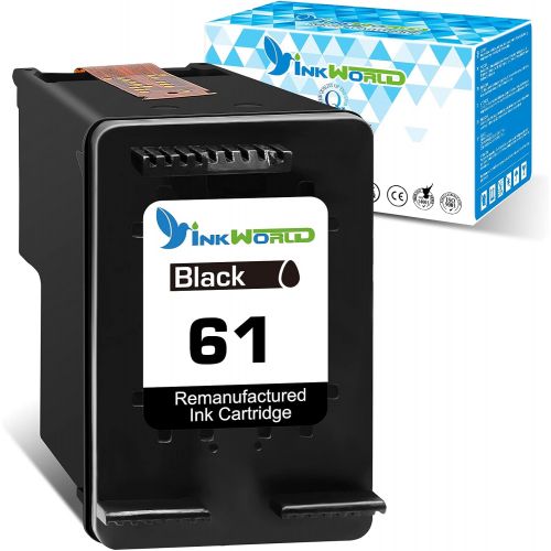  InkWorld Remanufactured Ink Cartridge Replacement for 61 (1 Black) Use for HP DeskJet 2512 1512 2541 2542 2540 2544 3000 3052a 1056 1055 3051a 2548 Envy 4500 4501 4502 4504 5530 Of