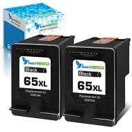 InkWorld Remanufactured 65XL Ink Cartridge Replacement for HP 65 Twin Black for Envy 5052 5055 5012 5010 5020 5030 5014 DeskJet 2600 2655 3755 2622 3752 2652 2624 3720 AMP 120 100
