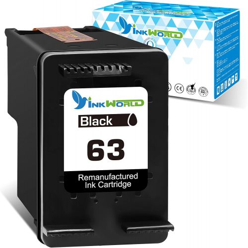  InkWorld Remanufactured Ink Cartridge Replacement for 63 (1 Black) Use for HP OfficeJet 3830 5252 4650 5258 4655 4652 Envy 4520 4512 4513 4516 DeskJet 3636 3630 1111 1112 3637 3632