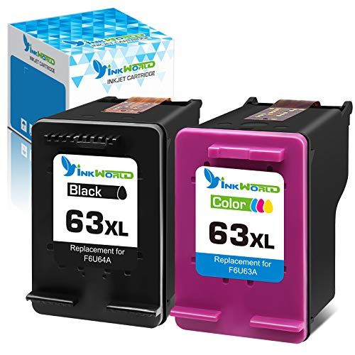  InkWorld Remanufactured 63XL Ink Cartridge Replacement for HP 63 Combo Pack for Envy 4520 3634 OfficeJet 3830 5252 4650 5258 4655 4652 5255 DeskJet 3636 1111 3630 1112 Printers (1