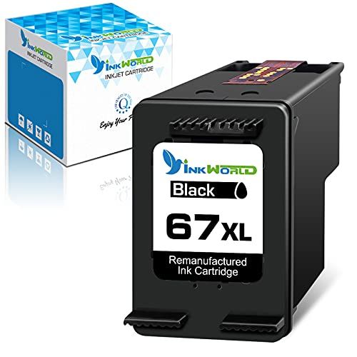  InkWorld Remanufactured 67XL Ink Cartridge Replacement for HP 67 ( 1 Black ) for DeskJet 2752 2710 2755 2722 2723 2720 2755 1255 Plus 4100 4152 4155 Envy 6055 6052 6022 6020 Pro 64