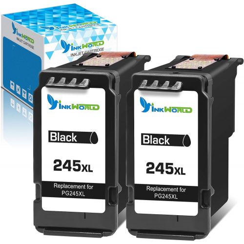  InkWorld Remanufactured 245XL Ink Cartridge Replacement for Canon PG245 243 ( 2 Black ) for Pixma TS3129 TR4527 MG2555 MG3022 MG2522 TR4520 TR4522 MG2922 MG2920 TS202 MX490 iP2820