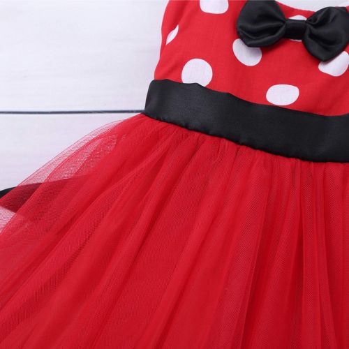  Inlzdz inlzdz Toddler Little Girls Classic Polka Dots Princess Mouse Fancy Dress Festival Cosplay Costume with 3D Ear