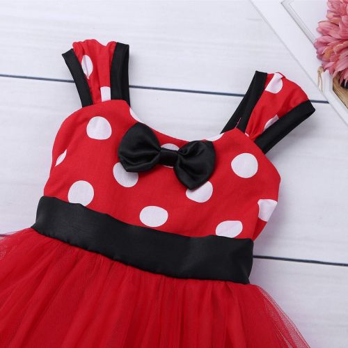  Inlzdz inlzdz Toddler Little Girls Classic Polka Dots Princess Mouse Fancy Dress Festival Cosplay Costume with 3D Ear