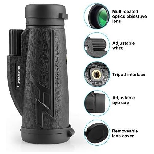  [아마존베스트]innislink Monocular Telescope, 12 x 50 HD Monocular Telescope, Mobile Phone FMC BAK4 Waterproof Binoculars Lens with Mount & Tripod for Climbing, Bird Watching, Hunting, Concert, F