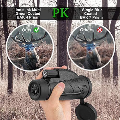  [아마존베스트]innislink Monocular Telescope, 12 x 50 HD Monocular Telescope, Mobile Phone FMC BAK4 Waterproof Binoculars Lens with Mount & Tripod for Climbing, Bird Watching, Hunting, Concert, F