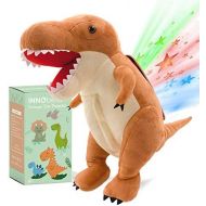 InnoBeta Dinosaur Stuffed Animal Star Night Light Projector, 14 T-Rex Fluffy Plush for Baby Girls, Boys, Kids, Children, Teen, Gifts for Birthday, Valentines, New Year, Dinosaur Nursery Roo