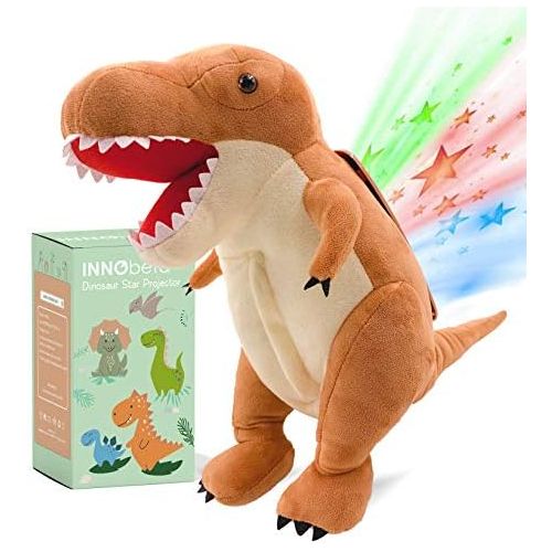  InnoBeta Dinosaur Stuffed Animal Star Night Light Projector, 14 T-Rex Fluffy Plush for Baby Girls, Boys, Kids, Children, Teen, Gifts for Birthday, Valentines, New Year, Dinosaur Nursery Roo