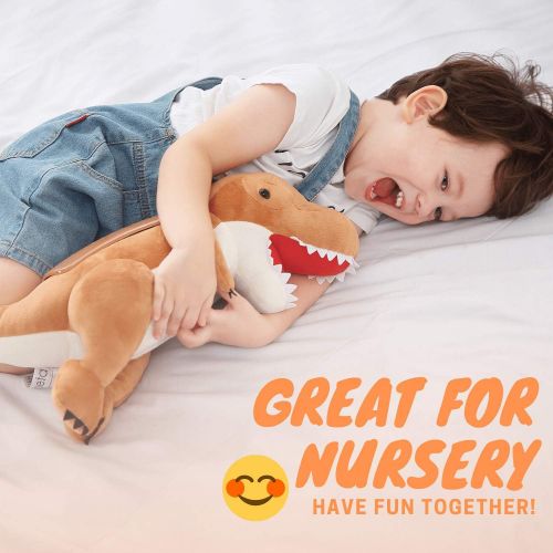  InnoBeta Dinosaur Stuffed Animal Star Night Light Projector, 14 T-Rex Fluffy Plush for Baby Girls, Boys, Kids, Children, Teen, Gifts for Birthday, Valentines, New Year, Dinosaur Nursery Roo