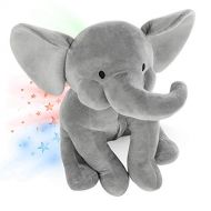 Elephant Star Projector Night Light for Kids, Plush Elephant Stuffed Animal, Elephant Gifts for Bedroom Ceiling - INNObeta Elphy Grey