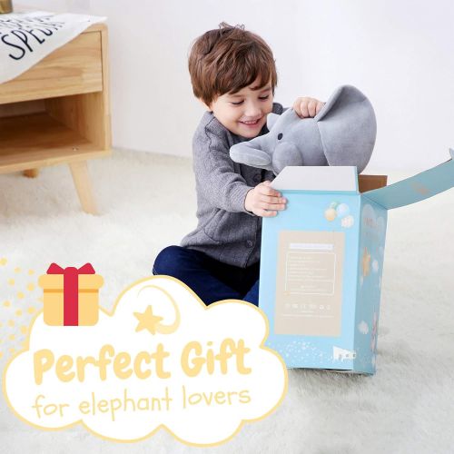  Elephant Star Projector Night Light for Kids, Plush Elephant Stuffed Animal, Elephant Gifts for Bedroom Ceiling - INNObeta Elphy Grey