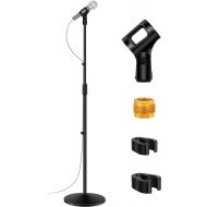 InnoGear Mic Stand, Microphone Stand Floor Detachable Boom Mic Stands with Weighted Round Base, Height Adjustable from 34