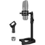 InnoGear Desktop Microphone Stand, Mic Stand Desk Table with Weighted Base Shock Mount Mic Clip 3/8